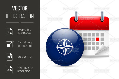 Icon of NATO flag and calendar