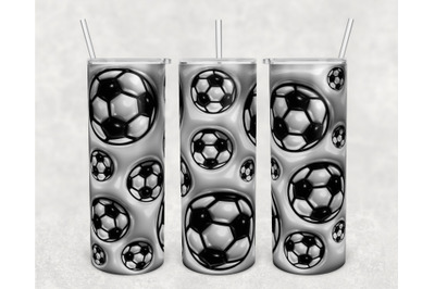 3D Inflated Soccer Balls Tumbler Wrap, 20oz Skinny Tumbler Sublimation