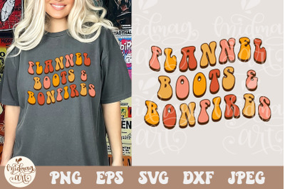Flannel Boots and Bonfires SVG PNG, fall dxf, fall list digital