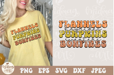 Flannels Hayrides Pumpkins Sweaters Bonfires SVG PNG, File With Layers