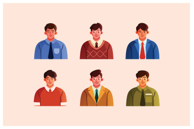 Office Man Character Avatar Set