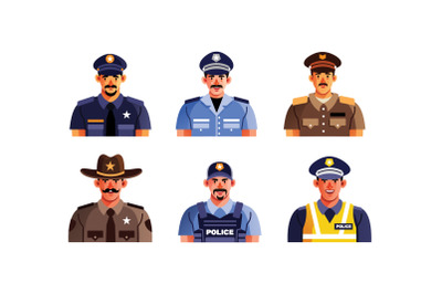 Police Character Avatar Set