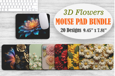 3D Flowers Mouse Pad Bundle