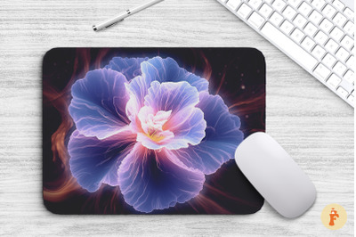 3D Space Nebula Flower Mouse Pad