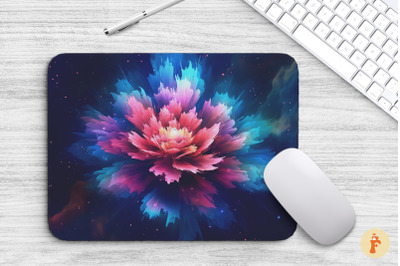 3D Cosmic Flower Mouse Pad