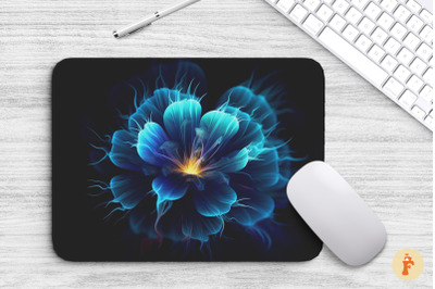 3D Blooming Blue Flower Mouse Pad