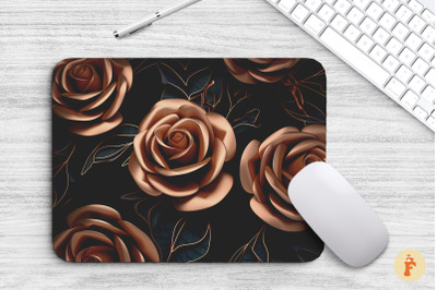 3D Gold Rose Mouse Pad