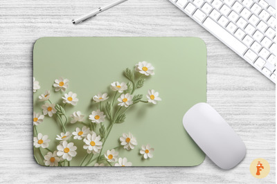 3D Feverfew Flowers Mouse Pad