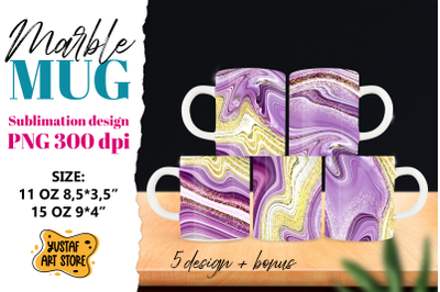 Purple shine marble sublimation mug wrap bundle.5 PNG design