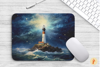 Lighthouse At Mystical Night Mouse Pad