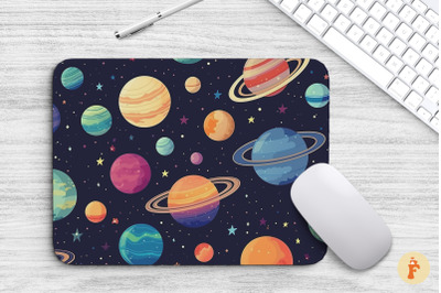 Planets Galaxy And Stars Mouse Pad