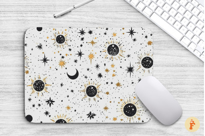 Celestial Moon And Stars Mouse Pad