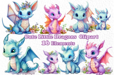 Little Dragons Clipart,Magical clipart,Kids Clipart Nursery