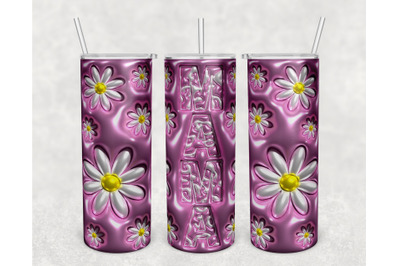 3D Mama Tumbler Wrap, 20oz Skinny Tumbler Sublimation Design, PNG