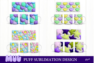 3D Mug Puff Sublimation Design. 3D Mug Sublimation