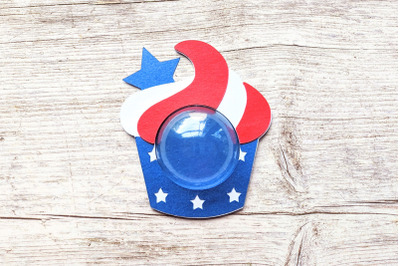 Patriotic Cupcake Candy Dome Holder | SVG | PNG | DXF | EPS