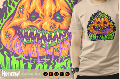 Rotten pumpkin monster fruity fright monster