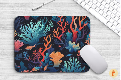 Beautiful Colorful Coral Mouse Pad