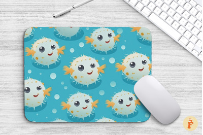 Kawaii Puffer Fish Mouse Pad