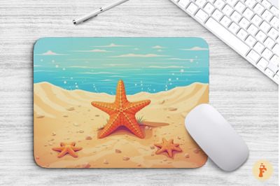 Starfish On The Sand Mouse Pad