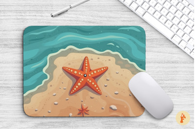 Starfish On Beach Mouse Pad