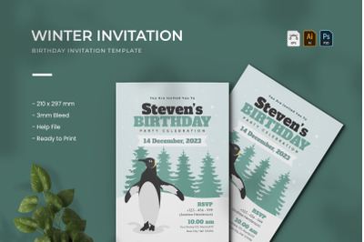 Winter - Birthday Invitation