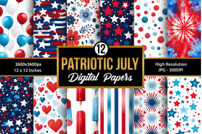 American Patriotic Backgrounds Digital Papers