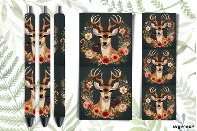 Embroidery Deer Pen Wraps | Sublimation