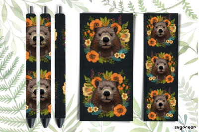 Embroidery Beaver Pen Wraps | Sublimation