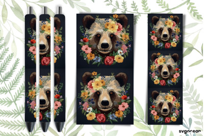 Embroidery Bear Pen Wraps | Sublimation