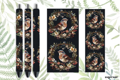 Embroidery Sparrow Pen Wraps | Sublimation