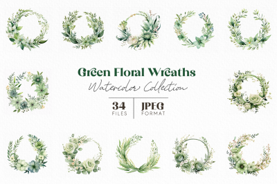 Green Floral Wreaths