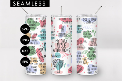 20oz Bible Verse Affirmations Skinny Tumbler SVG PNG