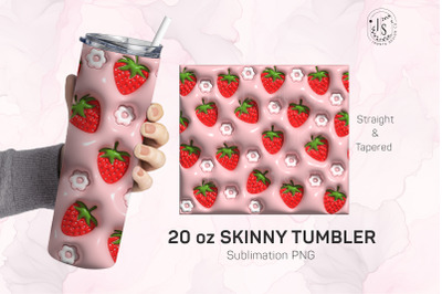 Inflated Bubble Strawberry Tumbler Wrap, Modern 3D Design