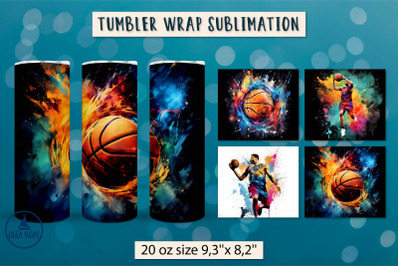 Basketball tumbler wrap | Basketball bundle sublimation