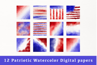 Patriotic Painted Watercolor Backgrounds