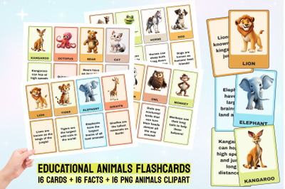 Animals Facts Flashcards Educational Montessori Cards