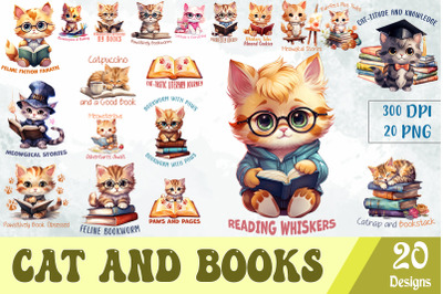 Cat and Books Sublimation Bundle
