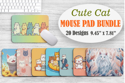 Cute Cat Mouse Pad Bundle