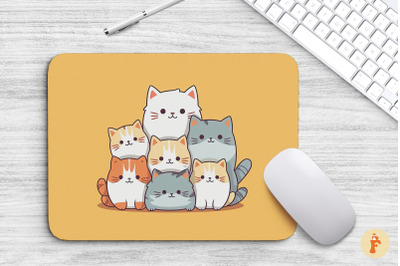 Mouse Pad Many Cute Cats