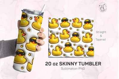 Inflated Bubble Rubber Duck Tumbler Wrap, Modern 3D Design