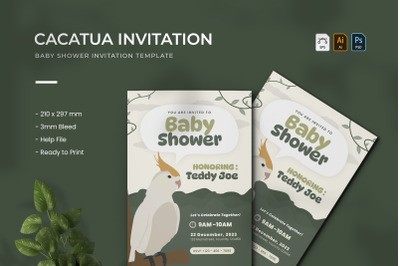 Cacatua Baby Shower - Invitation