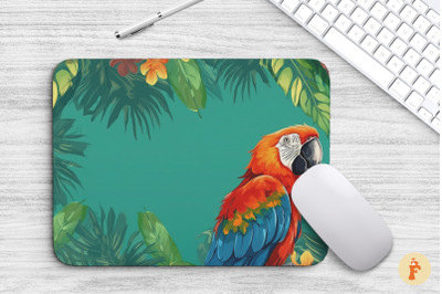 Mouse Pad Beautiful Macaw Jungle