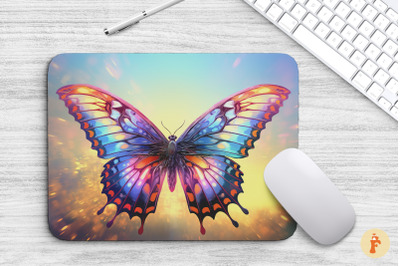 Mouse Pad Colorful Giant Butterfly