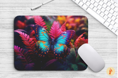 Mouse Pad Colorful Jungle Butterfly