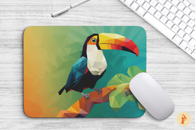 Mouse Pad Geometric Colorful Toucan