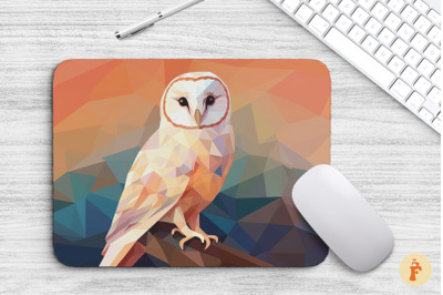 Mouse Pad Geometric Colorful Barn Owl