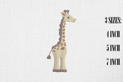 Cute Kawaii Giraffe Embroidery Design