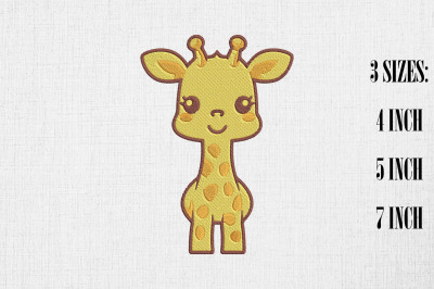 Cute Giraffe Embroidery Design