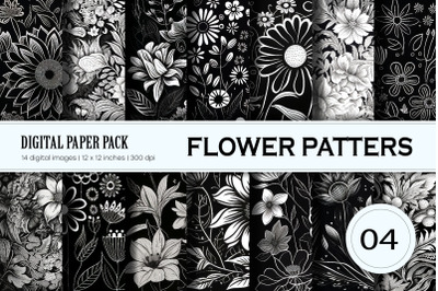 Floral Patterns 04. Digital Paper Set.